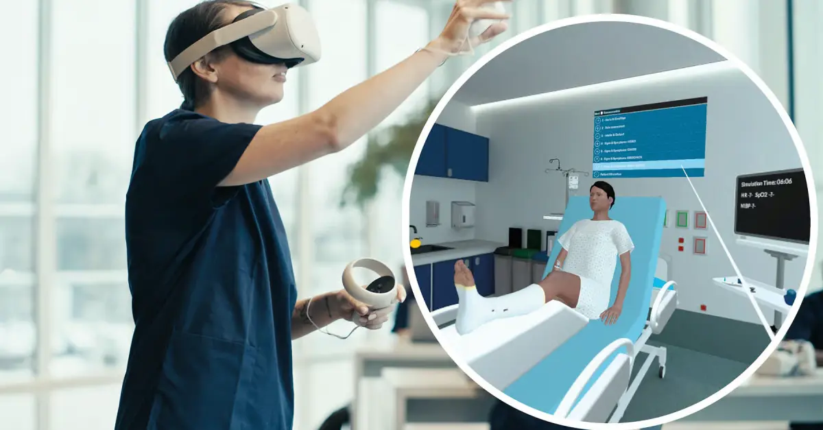 VR surgery training simulation