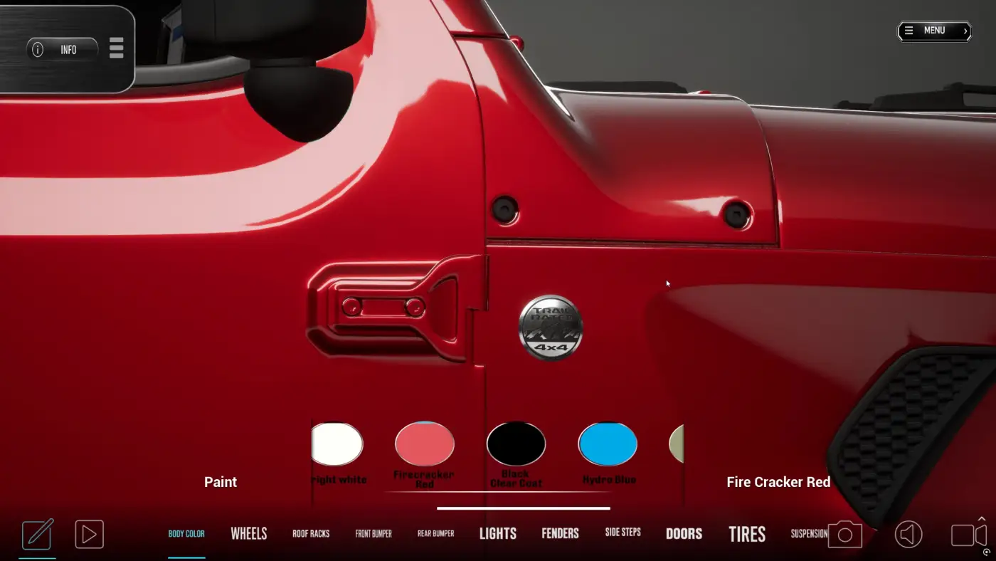 RigBuilder advisory system interface showing compatibility warnings for tire and lift kit combinations on a Jeep Wrangler JL