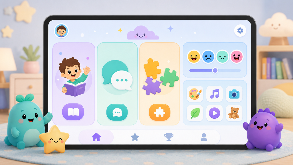 sensory friendly autism app design for kids