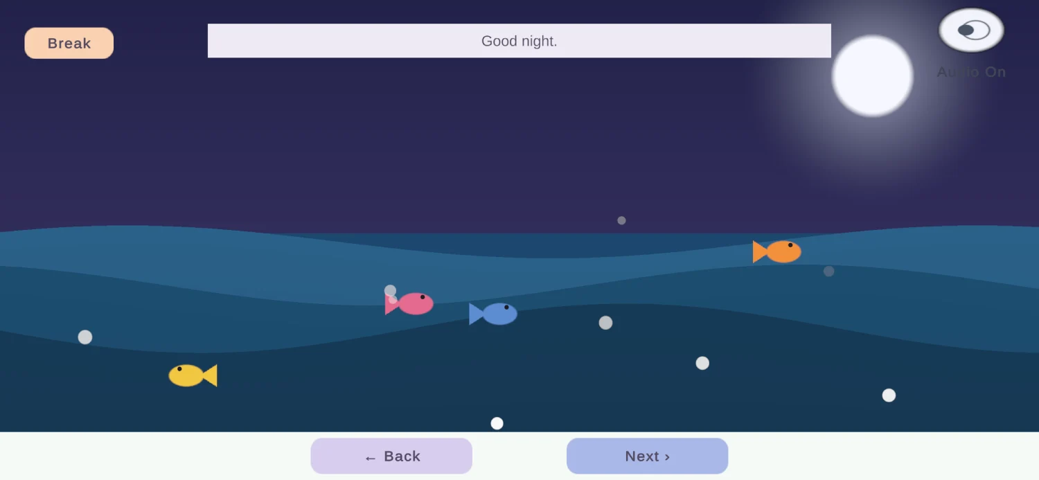 case study ACD educational game development 1 AutiLearn calm home screen with soft activity cards
