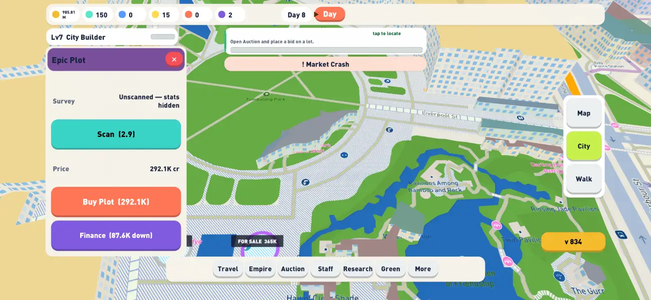 Real World Tycoon Game Case Study 3 Property buying and building upgrades on real city districts