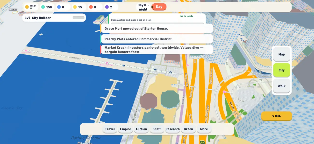 Real World Tycoon GPS property map gameplay