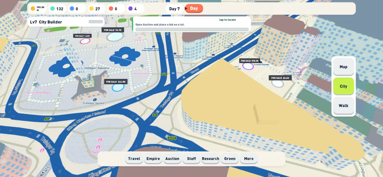Real World Tycoon Game Case Study 1 Real World Tycoon gameplay on the live world map