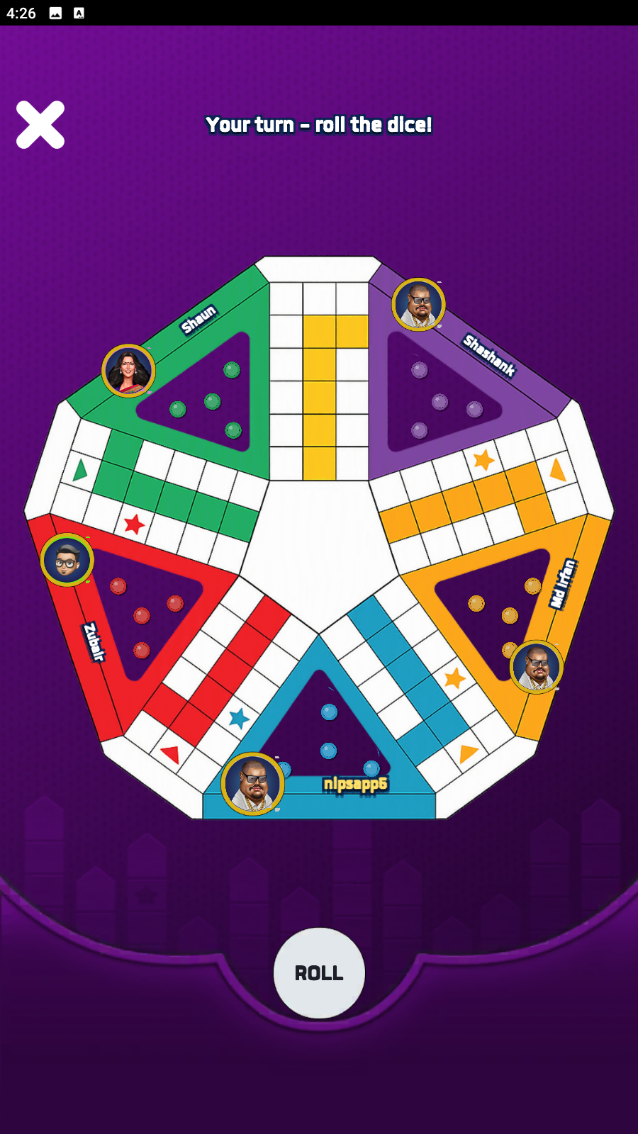 King Ludo multiplayer board