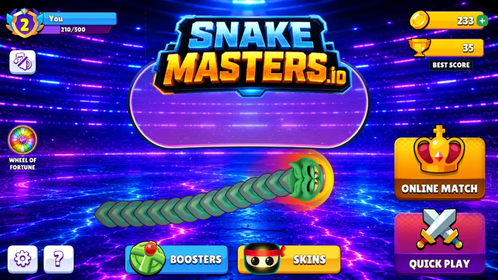 Snake Master.io multiplayer casual game by NipsApp Game Studios